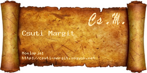 Csuti Margit névjegykártya